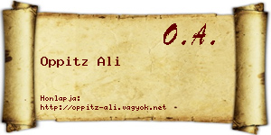 Oppitz Ali névjegykártya